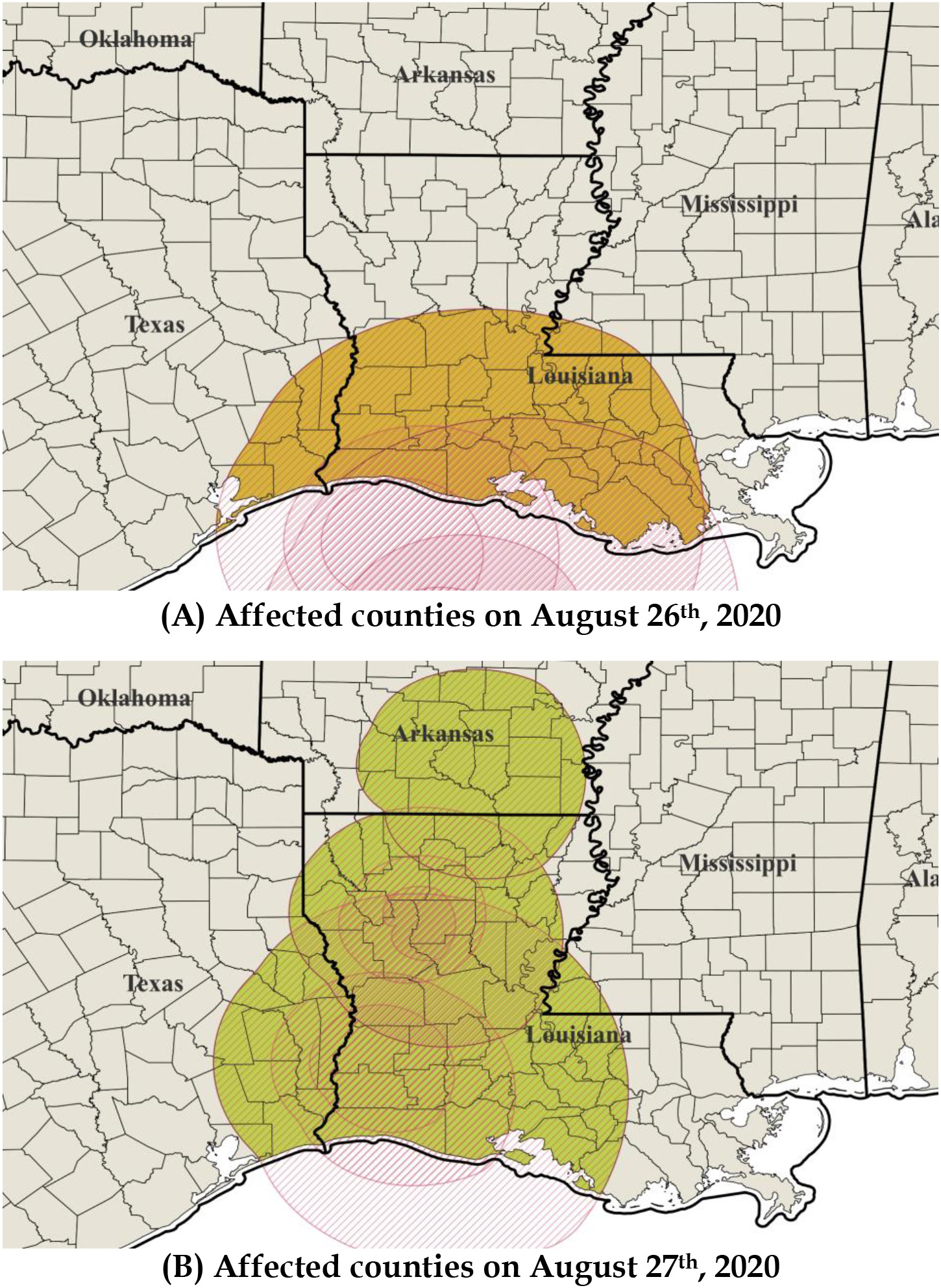 Hurricane Laura mobility and COVID spread